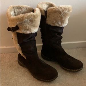 BareTraps Emilse Chocolate Brown Faux Fur Boots